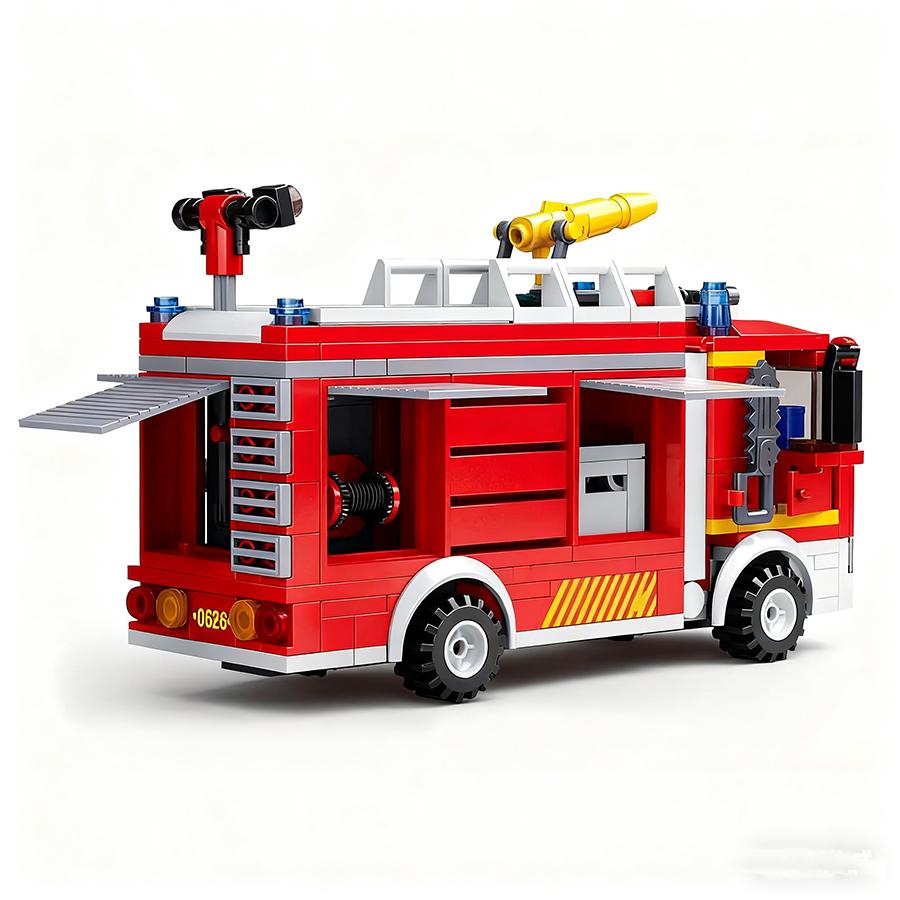 343 Buc Piese Pompieri Salvare Spray Rezervor Apă Aerian Blocuri de Construcție Camion de Pompieri Serie Serie Pompier Copii Cărămizi Jucării