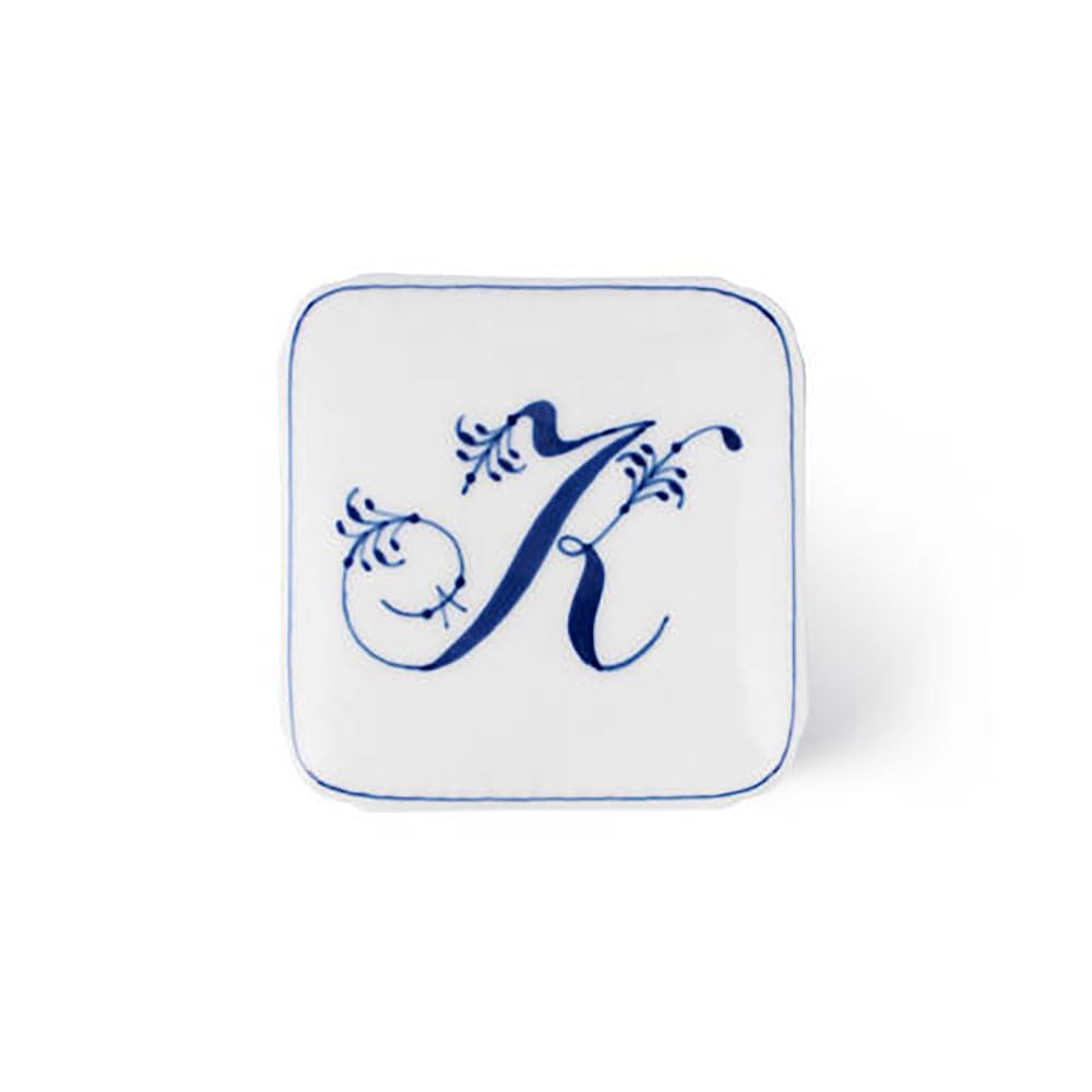 [Officially Imported] Royal Copenhagen Alphabet Collection Bonbonnière Square "K", 6cm Tall, 1075893