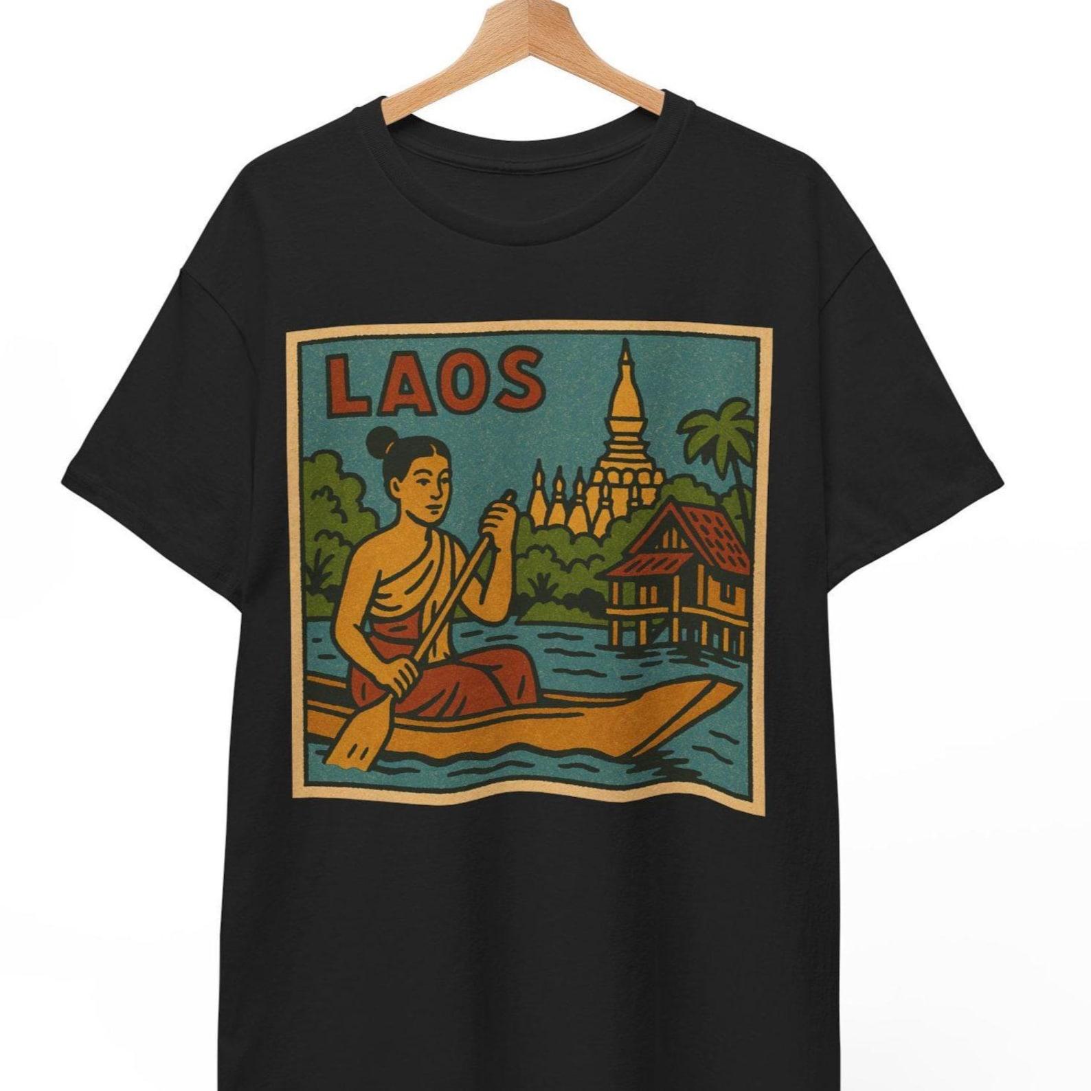 Laos Retro Comic T-Shirt: Vintage Pop Art Graphic Tee S