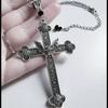 Top-Selling Gothic Antique Silver Vampire Bat Cross Necklace