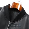 Men's Genuine Sheepskin Baseball Collar Leather Jacket