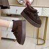 Fashion Women's Winter Thick Bottom Lace-Up Cotton Snow Boots Round Toe Comfortable Short Tube Fashionable Ankle Boots for Women