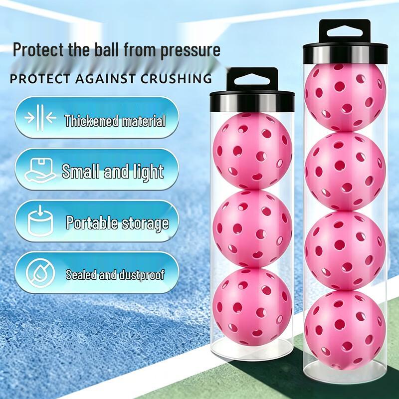 Jima 40-Hole Injection Molded Pickleballs (4-Pack, Rose Red)
