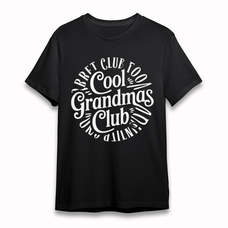 Women's Plus Size Classic T-Shirt Circular Typography Cool Grandmas Club Tee USA