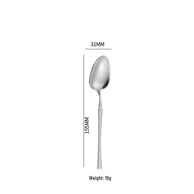 Stainless Steel Western Cutlery Set: Small-Waist Steak Knife, Fork, Spoon, Dessert Spoon, Coffee Spoon