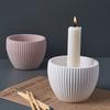 DIY Round Stripe Scented Candle Cup Silicone Mold for Cement Gypsum Resin Home Decor Handicraft Ornament Candle Holder