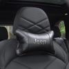 Breathable Car Headrest Leather Neck Pillow Protection For Jeep Grand Cherokee Wrangler JK Gladiator Compass Renegade Wagoneer