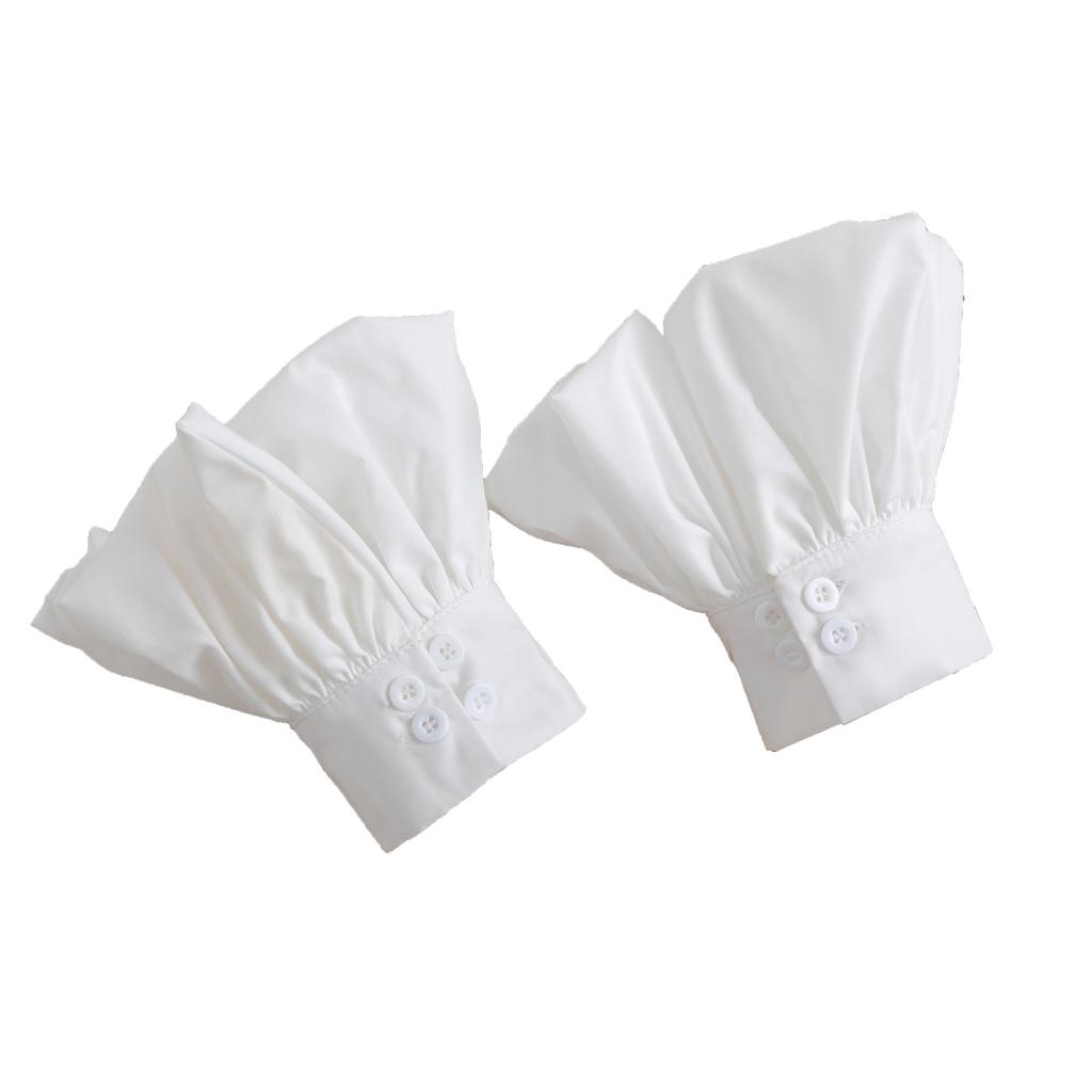 New White Detachable Fake Sleeves Bubble Sleeves Pleated Ruffle Edges Decorative Wristband Sweater Decorative