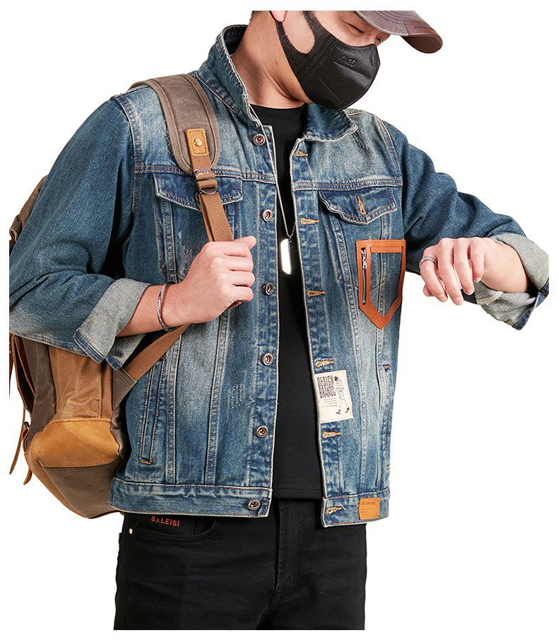 Men's Xintang Embroidered Denim Jacket | 2025 Trendy Loose Retro Workwear for Spring & Autumn