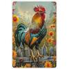 Vintage Farmhouse Metal Wall Art Rustic Rooster Sign 8x12 Inch Outdoor Indoor Decor
