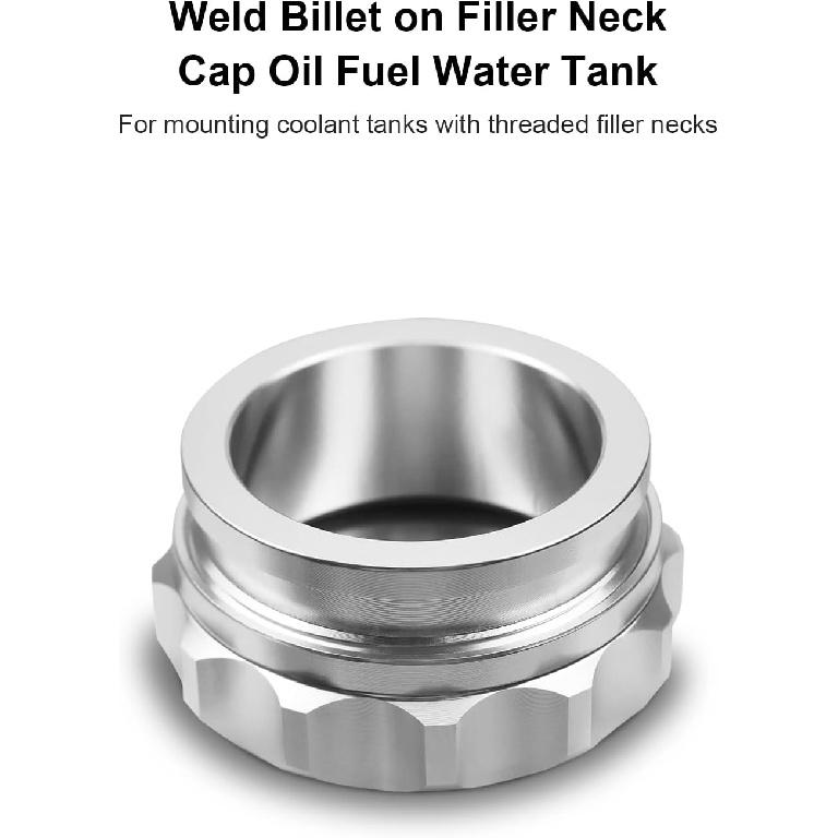 OD 2"/50.8Mm Aluminium Alloy Fuel Cap Weld On Filler Neck Oil Tank Cap Silver