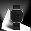 Men's Minimalist Watch Fashion Versatile Men's and Women's Square Watch Scale Black and White Premium Quartz Watch