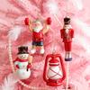 Cartoon Plastic Ornaments Santa Tree Designs Colorful Christmas Decorations with Unique Poses Festive Hanging Decor for Tree & Home Display