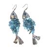 Artistic Fish Scale Tassels Earrings Elegant Blue Round Disc Statement Pieces Stylish Accessory