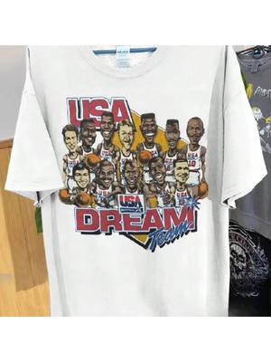 Nieuw Heren Zomer Vintage Stijl 1992 Basketbal Katoenen T-shirt O-Hals Tops Ademend 90s Dream Team Unisex Kleding Usa Tops