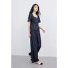 Sancai Plus Size Retro Faux Denim Straight Leg Pants