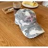Niche vintage-style cross-embroidered camouflage baseball cap for women, versatile streetwear soft-top hat