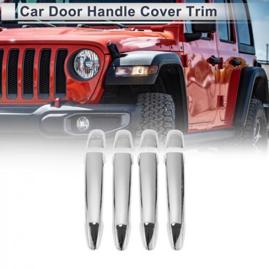 Door Handle Cover Trim for Toyota Highlander Tailgate Handle Cover Silver Tone
