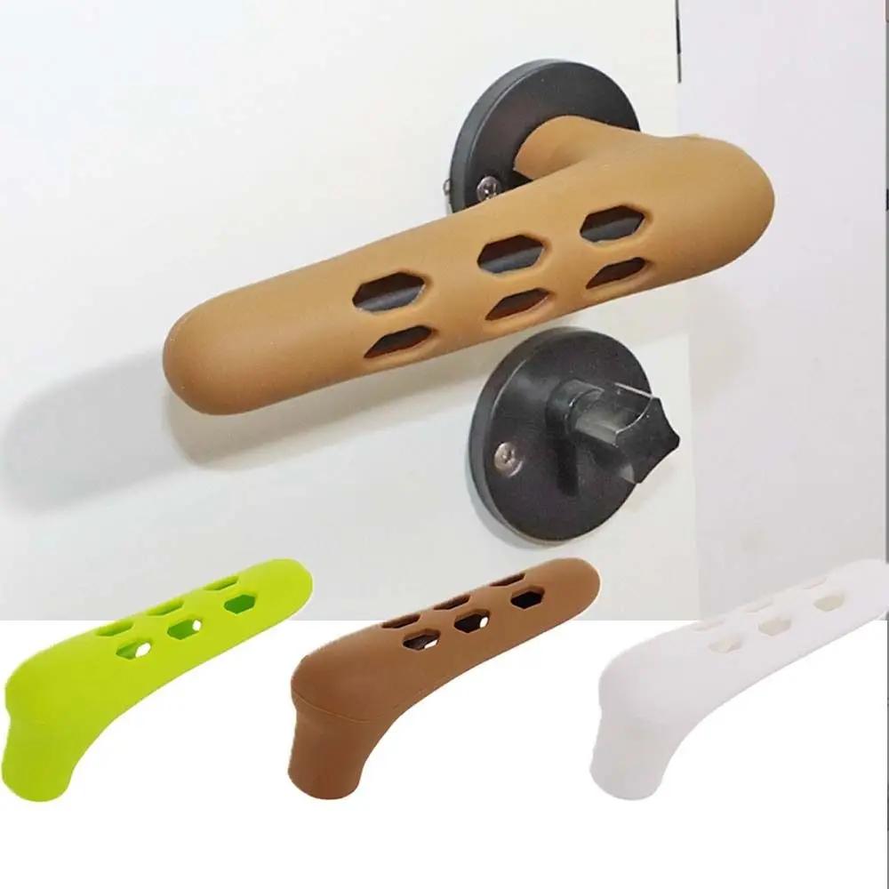 Silicone Door Knob Cover Anti-Collision Soft Protective Pad Anti Static Noiseless Safety Sleeve Protector Home Decoration