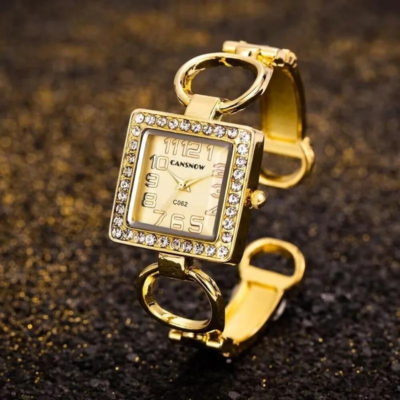 Orologio da donna di marca di lusso, stile elegante, cinturino in metallo, quadrato, orologio al quarzo alla moda per donna, orologio da polso da donna