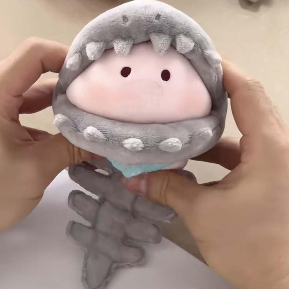 With Lanyard Dinosaur Skeleton Plush Pendant Grey / Pink Funny Doll Hat School Bag Accessory