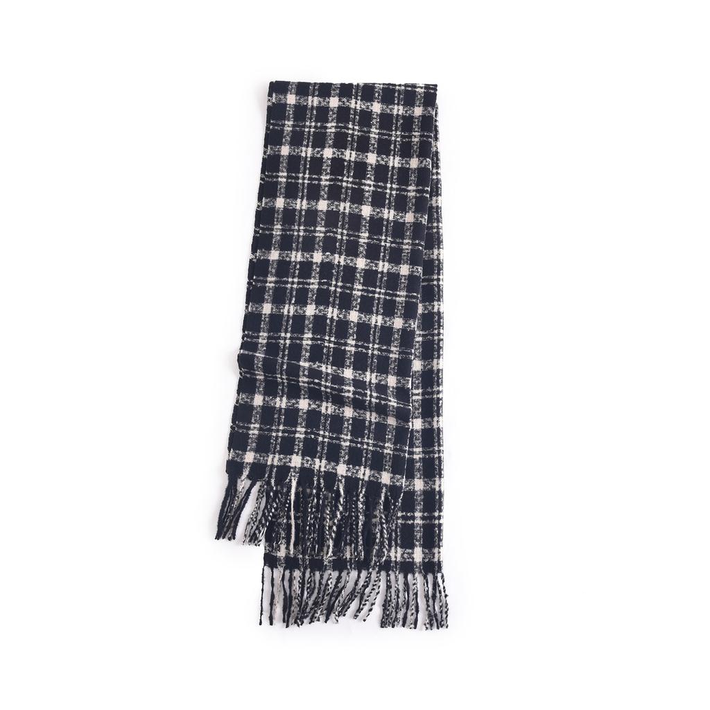 Student couple circle pattern plaid printed scarf women's high-end soft waxy warm scarf