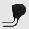 LOOKING4U Angora Fur String Bonnet Hat Black