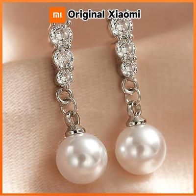 Huitan Aesthetic Imitation Pearl Drop Earrings for Women Wedding Anniversary Elegant Accessories Trendy Daily Jewelry with CZ