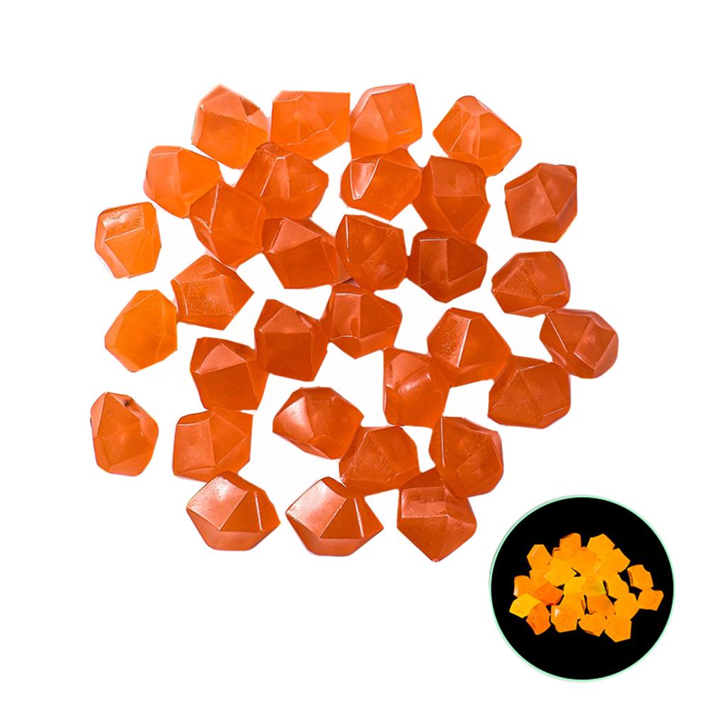 

100 шт светящиеся в темноте камни светящиеся камни ромбовидные флуоресцентные каменные украшения для аквариума 100pcs оранжевый