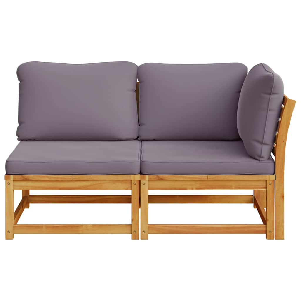 2 Piece Garden Lounge Set with Cushions Solid Acacia Wood