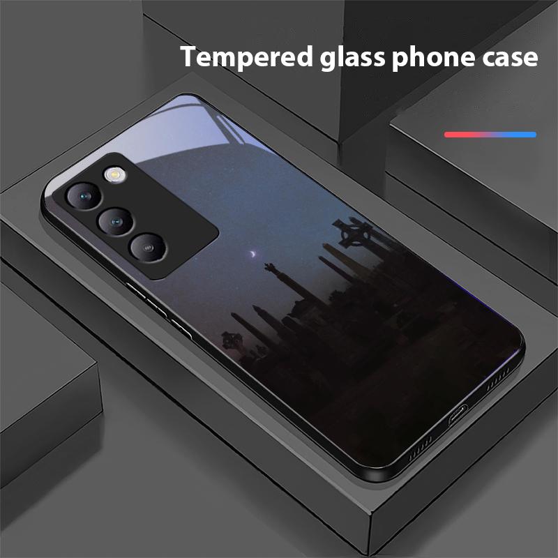 The Dark House For Y72 33S 11 03 36 96 Lite 35 16 Iqoo 12 V40 SE 5G 29 40 21 30 X80 Pro Vivo Tempered Glass Phone Case Black