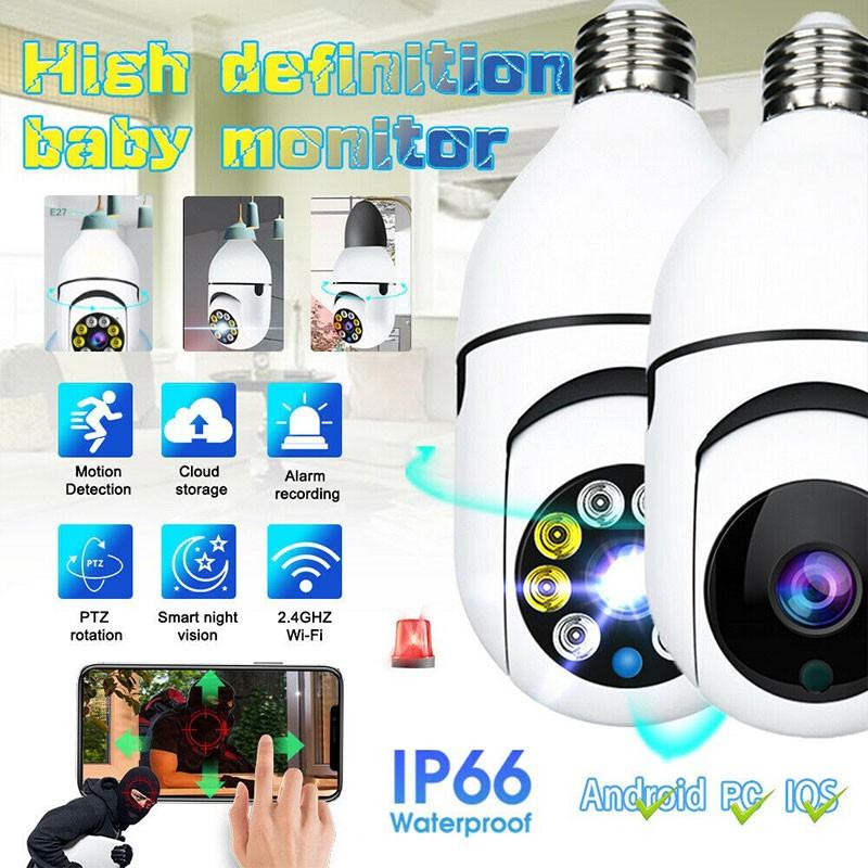 HD 1080P 360 ° Obrót Automatyczne śledzenie Kamera panoramiczna Żarówka Bezprzewodowa 5G Wifi Kamera PTZ IP Zdalne oglądanie Bezpieczeństwo Nadzór Alarm dźwiękowy