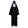 Plus Size Halloween Scary Nun Cosplay Costume for Women - Horror Church Dress Outfit with Wimple & Coif for Spooky Party