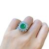 Jewelry Simulation Colored Treasure Retro Style Ring, Shining Diamond-Set Women'S Ring Main Stone 9 * 9