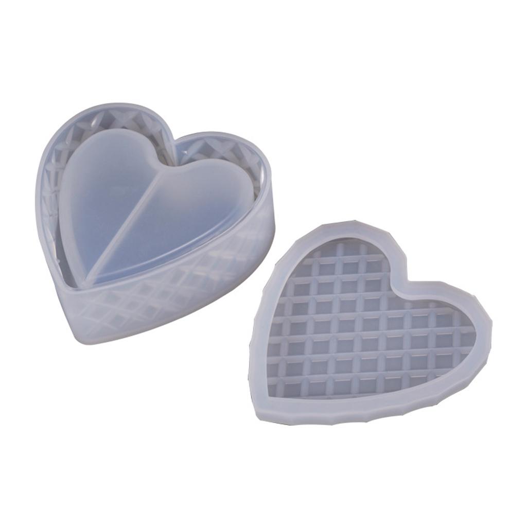 Creative DIY Crystal Epoxy Storage Box Resin Mold Heart-shaped Cut Section M 1