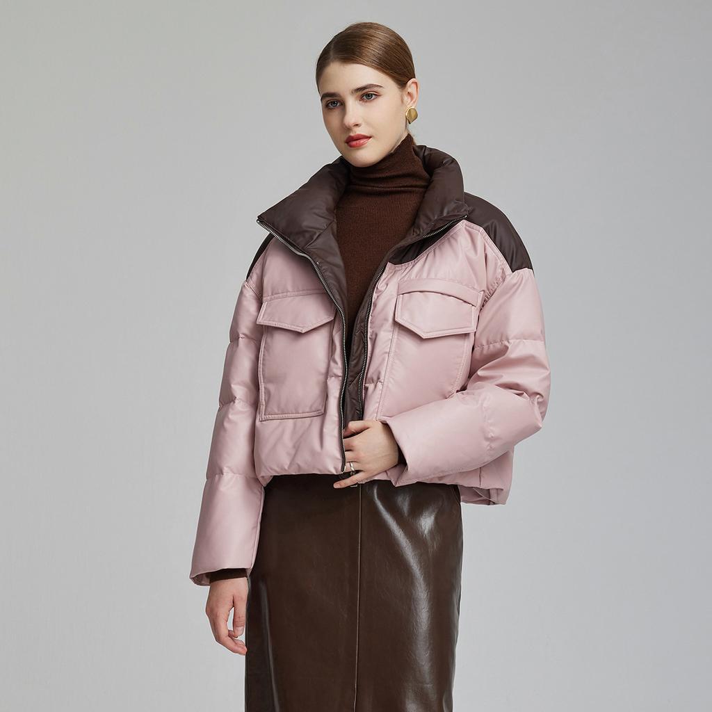 New cotton-padded clothes women's winter short loose leather jacket trendy jacket small cotton-padded jacket