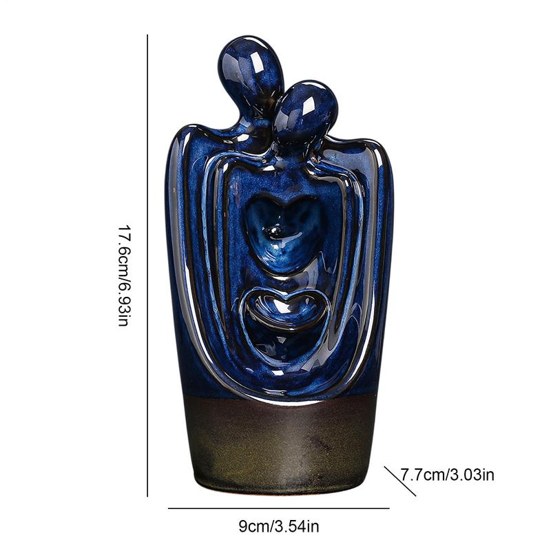 Backflow Incense Burner Love Couple Figurine Incense Cones Holder Tabletop Centerpiece Backflow Aromatherapy Stove Ceramic Cone