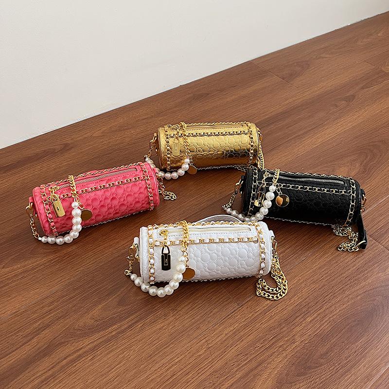 Personalized Cylindrical Small Bag Spring 2025 New European and American Fashion Niche Shoulder Bag Xiaoxiangfeng Women's Messenger Bag