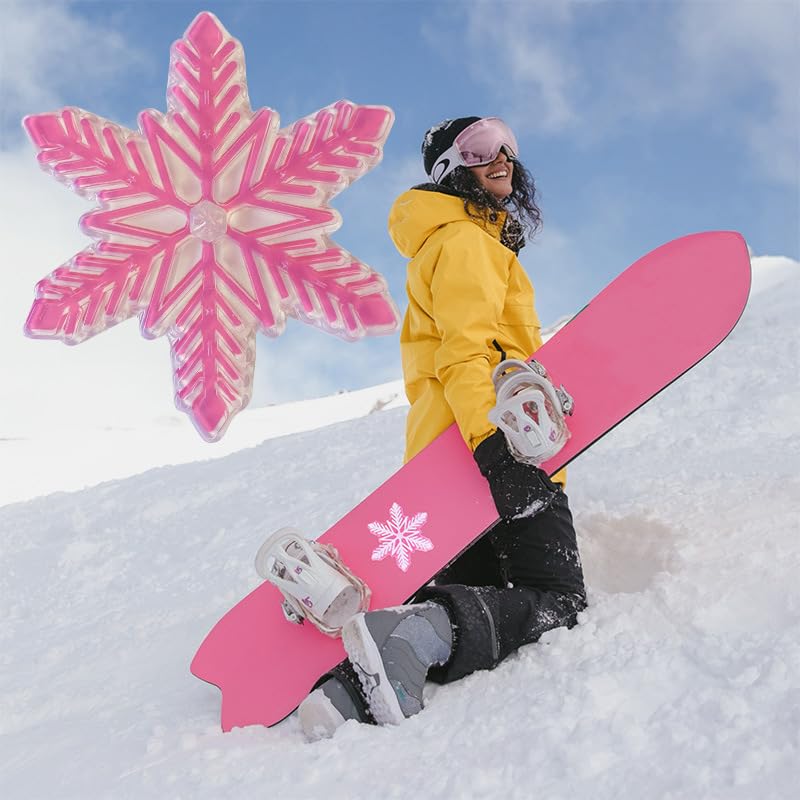 Snowboard Deck Pad Anti-Slip Snowflake Snow Crystal Strong Adhesive (White