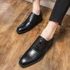 New Fashion Gentleman Dress Shoes For Men Black Brown Lace Up Brogues Oxfords Prom Formal Wedding Footwear Zapatos