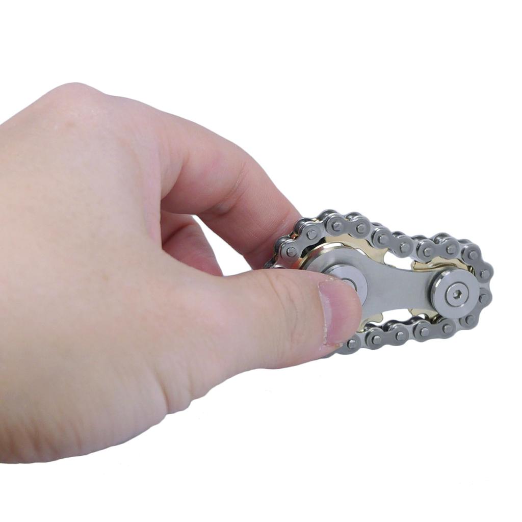 Fidget Linkage Bike Chain Spinner Design Figurine Spinning Finger Metal Stainless Steel Durable Mechanics with Smooth Fidget Toy for Adults and Kids