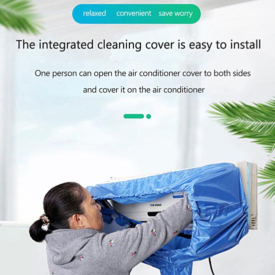 Air Conditioning Cover Waterproof Labor-saving Polyester Air Conditioning Cleaning Bag with Water Pipe