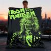 1pc Iron Maiden Outdoor Flannel Blanket Gift For Boys Girls Adults, Family Friends