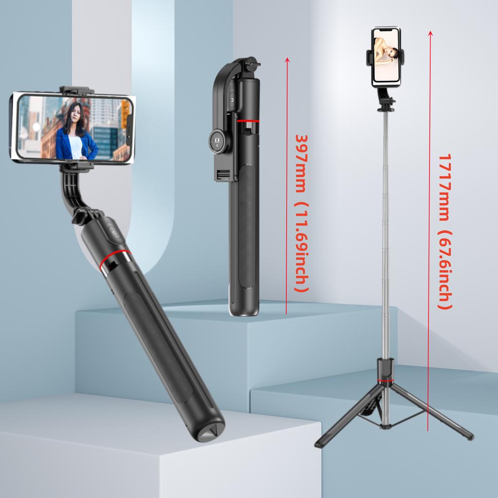 Gimbal Stabilizer Selfie Stick Tripod Gimbal 360 Rotation Following Shooting Mode with Light For iPhone Xiaomi Andriod phone