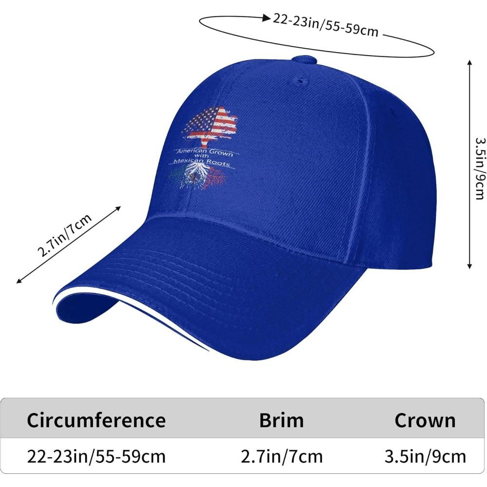 Sandwich Baseball Cap for Men & Women, 3-Layer Contrast Design Adjustable Hat, Lightweight Durable Cap
