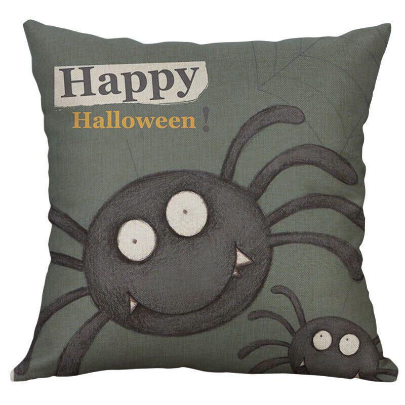 Vibrant Halloween Animal Print Cushion Cover Cotton Linen Pillow Case For Festive Home Decor