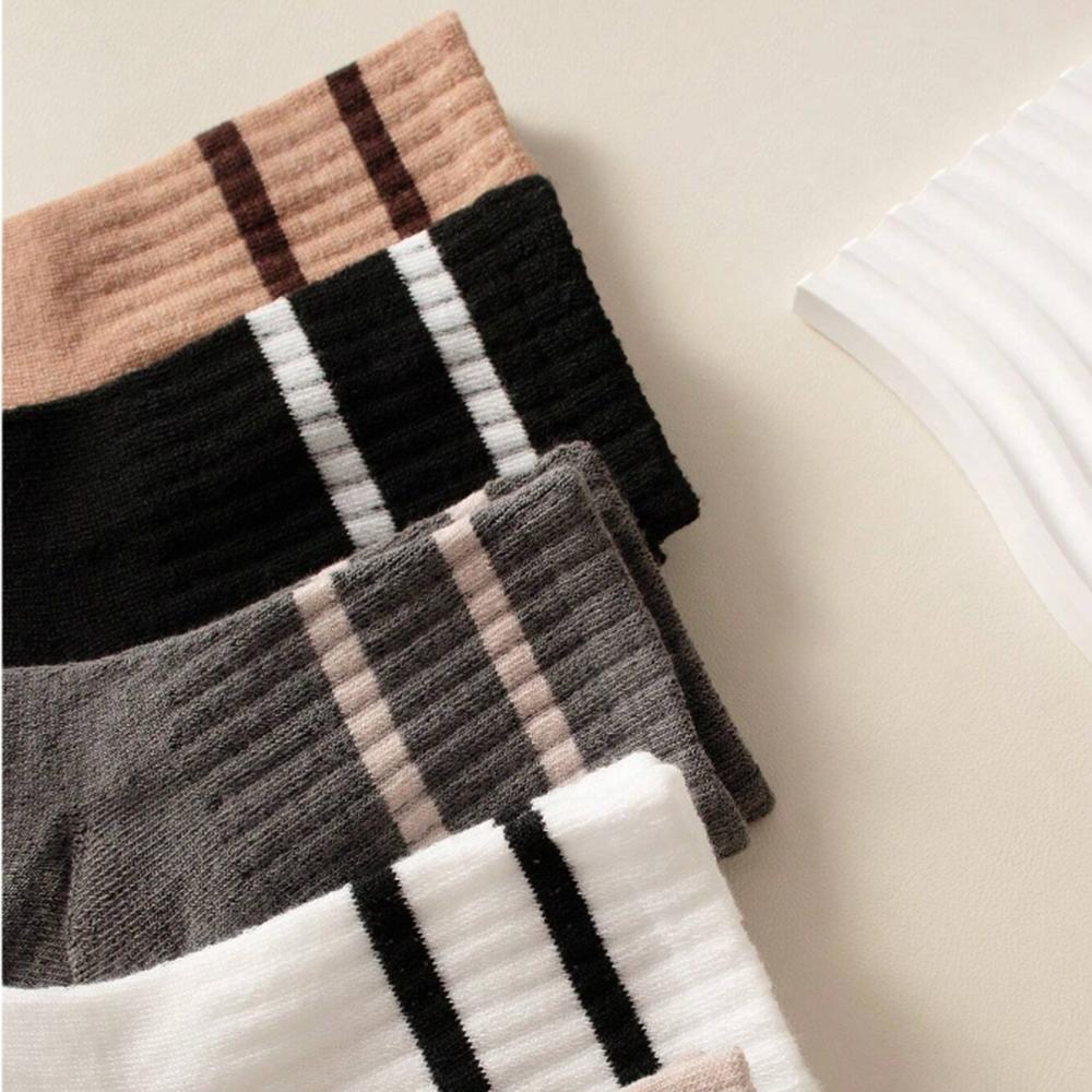 10/20 Pairs Unisex Striped Mid Tube Socks Fashionable Stripes Soft Comfortable Sweat Absorbing Breathable Couples Casual Socks