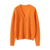 Women's 100% Pure Cashmere V-Neck Cardigan: Ribbed, Loose Knit Sweater Jacket, Slimming Base Layer Outerwear