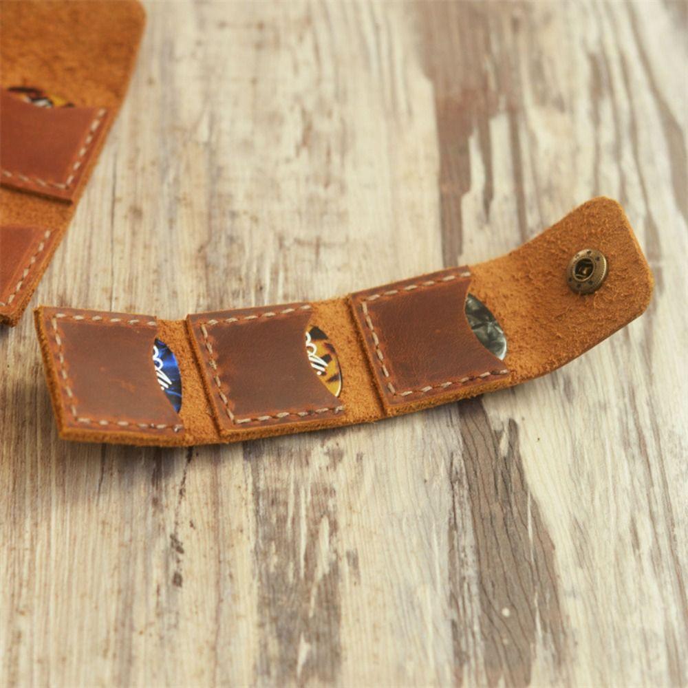 Glatte Plektren Aufbewahrungstasche PU-Leder Gitarrenplektren Haltertasche Elektrisch Klassisch Bass