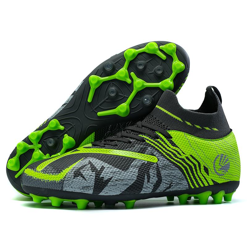 

Male New Football Boots for FG Sneakers Cleats Adult Breathable Ankle Long Spikes Ultralight Male Soccer Sport Shoes Match Football Shoes 34